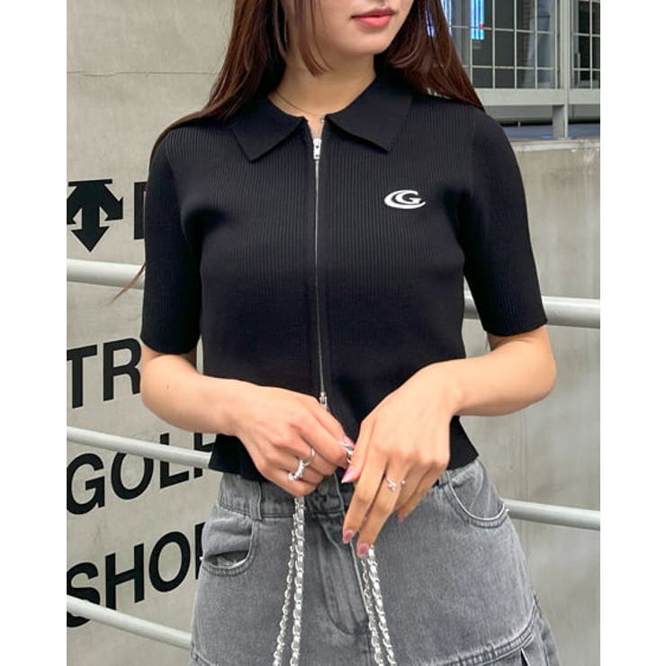 Hysteric Glamour フロントジップ 半袖ニット Hysteric Glamour