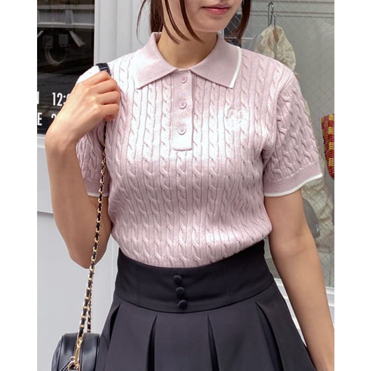 早割 リフト券 12G胸刺繍半袖ポロニット 半袖 2024[品番：INGW0010003]｜INGNI 半袖シャツ