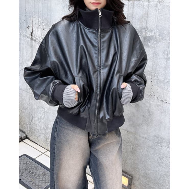 フェイクレザートラックジャケット[品番：INGW0010257]｜INGNI