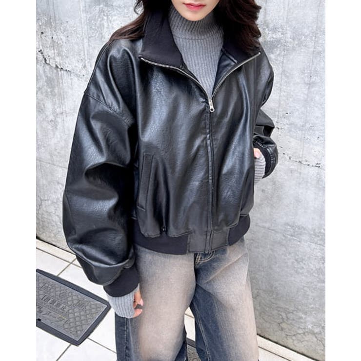 フェイクレザートラックジャケット[品番：INGW0010257]｜INGNI