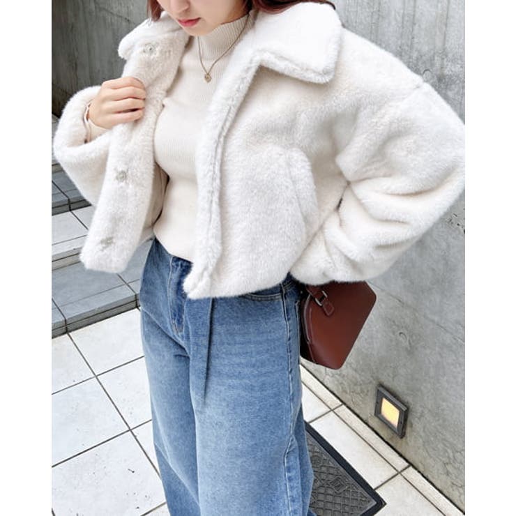 ステンカラーエコファーBL[品番：INGW0010289]｜INGNI （イング）のレディースファッション通販｜SHOPLIST（ショップリスト）