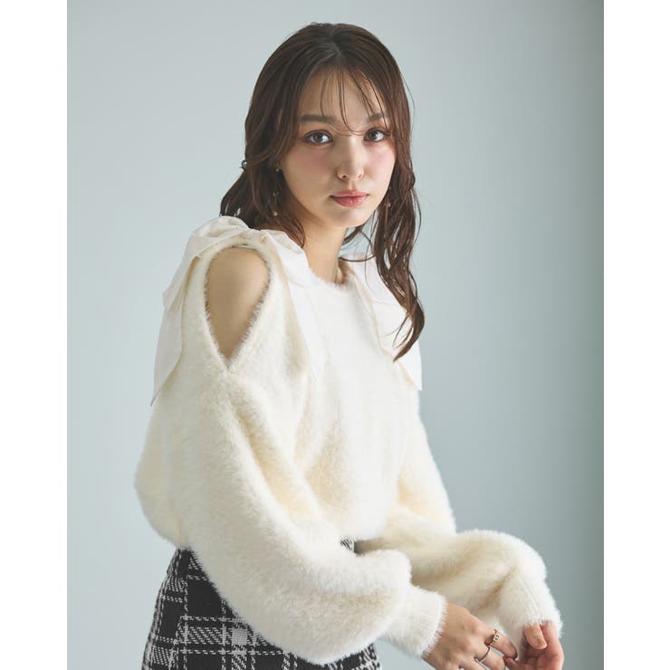 12G肩リボンフェザーニット[品番：INGW0010295]｜INGNI （イング