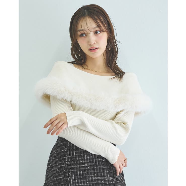 12Gファー付ケープニット[品番：INGW0010368]｜INGNI （イング）の 