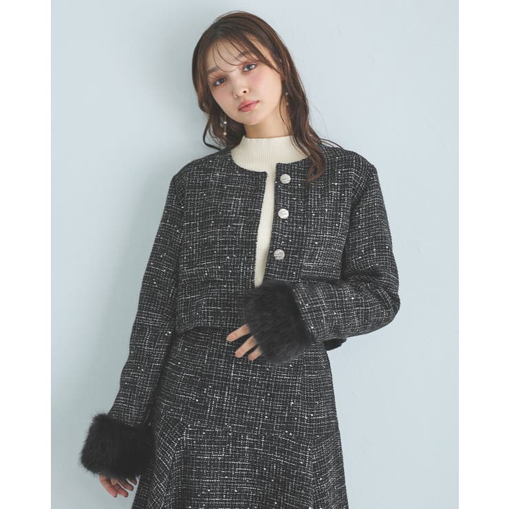 袖ファーツイードJK | INGNI  | 詳細画像1 