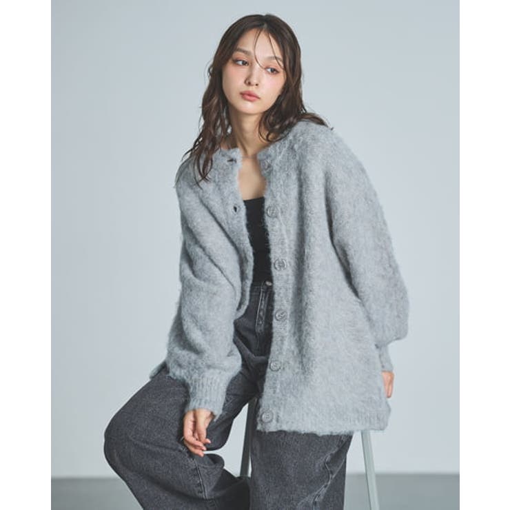 WEB限定】ミドル丈シャギーニットカーディガン[品番：INGW0010311