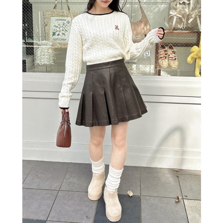 7Gくま刺繍ケーブルニット[品番：INGW0010400]｜INGNI （イング）の