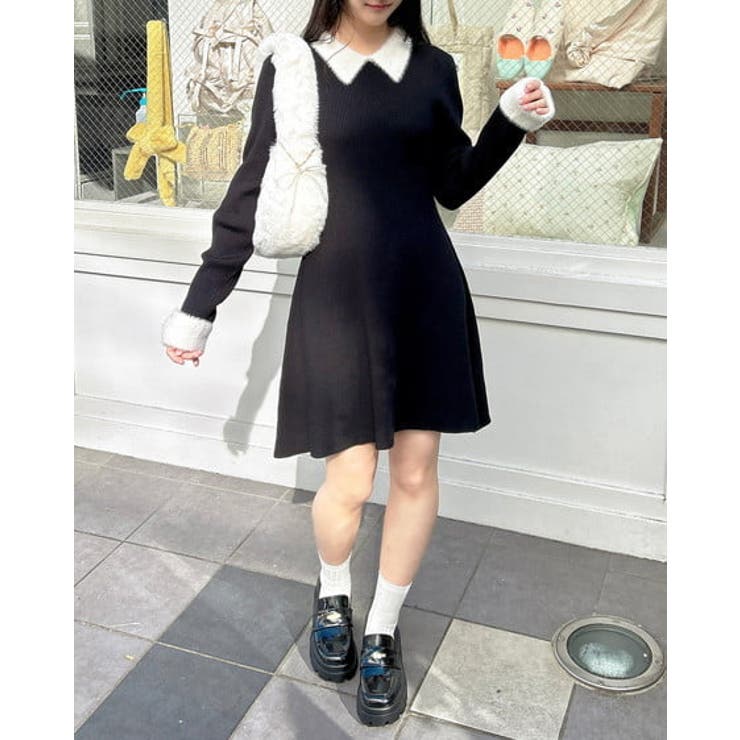 12G PBTリブ衿フェザーニットOP | INGNI  | 詳細画像9 