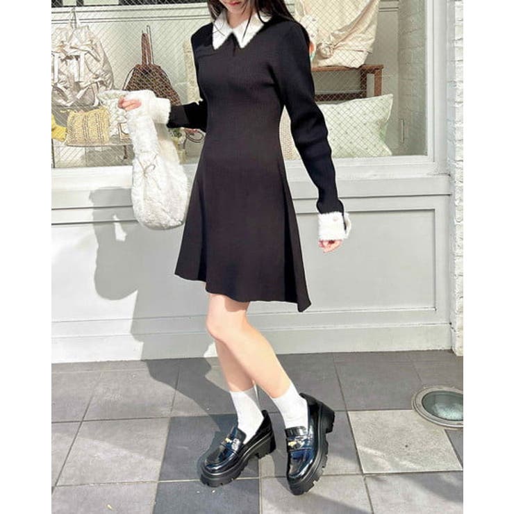 12G PBTリブ衿フェザーニットOP | INGNI  | 詳細画像8 