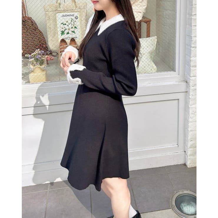 12G PBTリブ衿フェザーニットOP | INGNI  | 詳細画像4 