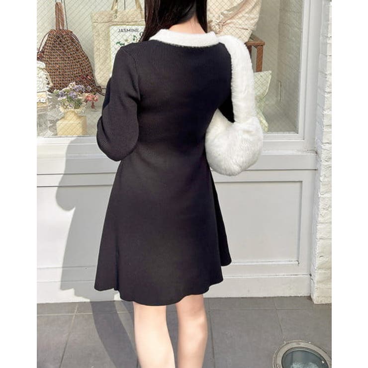 12G PBTリブ衿フェザーニットOP | INGNI  | 詳細画像3 