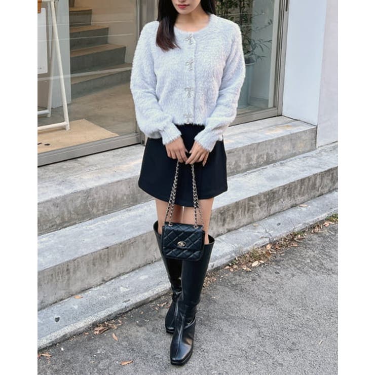 7GクルーNリボン釦フェザーニットCD[品番：INGW0010465]｜INGNI