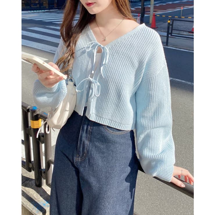 Vネックフロントリボンニットカーディガン | INGNI  | 詳細画像5 