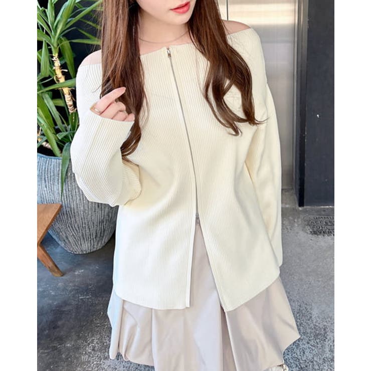 オフショルジップニットカーディガン | INGNI  | 詳細画像7 