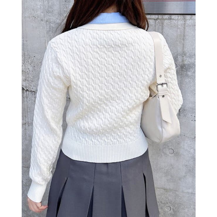 【WEB限定】ケーブルダブルカラーポロニット | INGNI  | 詳細画像3 