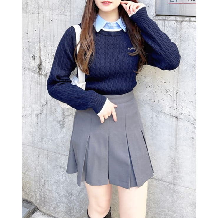 シャツ衿付ケーブルニット | INGNI  | 詳細画像4 