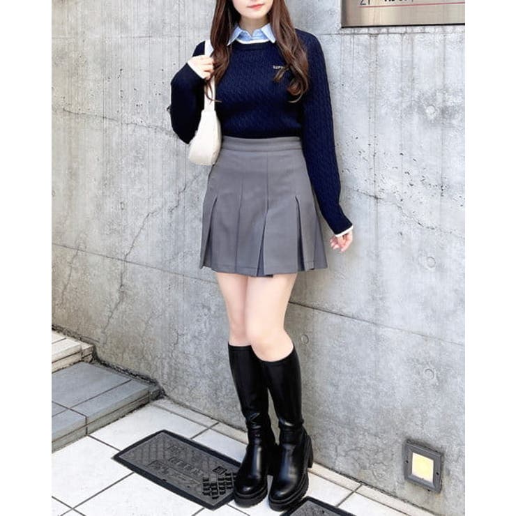 シャツ衿付ケーブルニット | INGNI  | 詳細画像2 