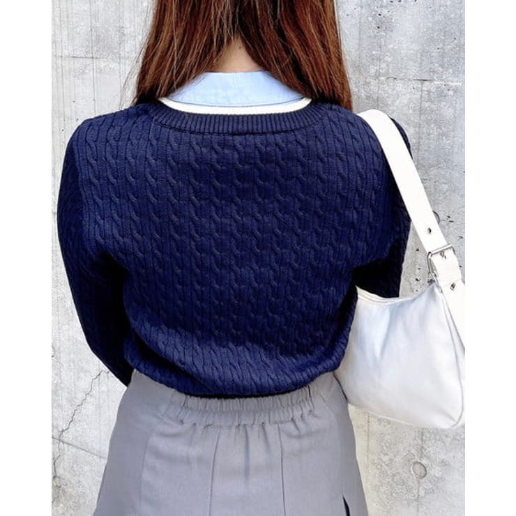 シャツ衿付ケーブルニット | INGNI  | 詳細画像3 