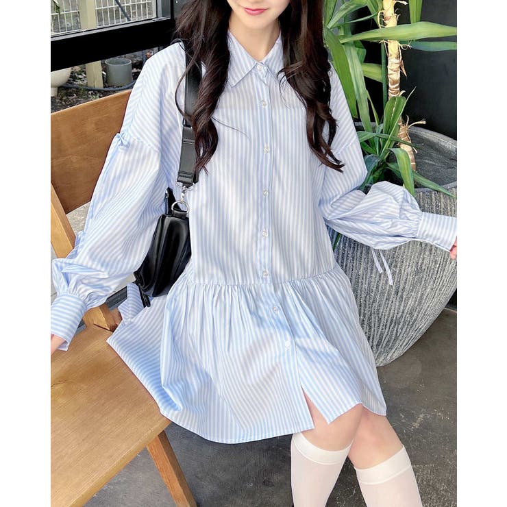 袖リボンティアードチュニックシャツワンピース | INGNI  | 詳細画像1 