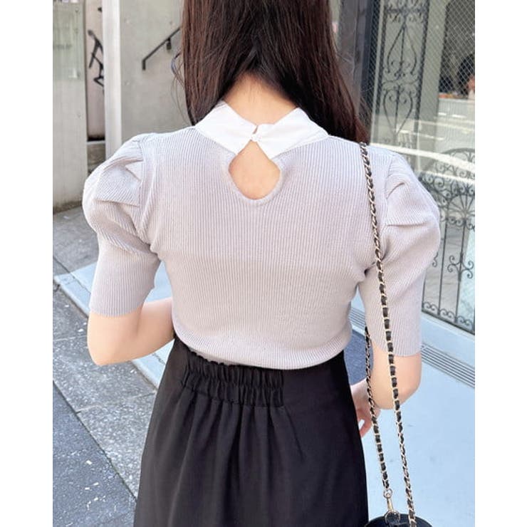 【WEB限定】シアーボウタイ半袖ニット | INGNI  | 詳細画像3 