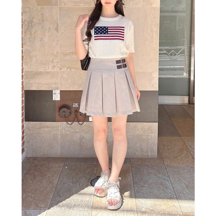 【WEB限定】国旗柄ジャガード半袖ニット | INGNI  | 詳細画像6 