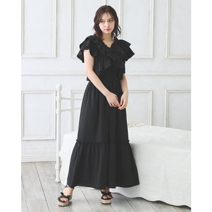 肩リボンフリルワンピース | OLIVE des OLIVE(オリーブ デ オリーブ