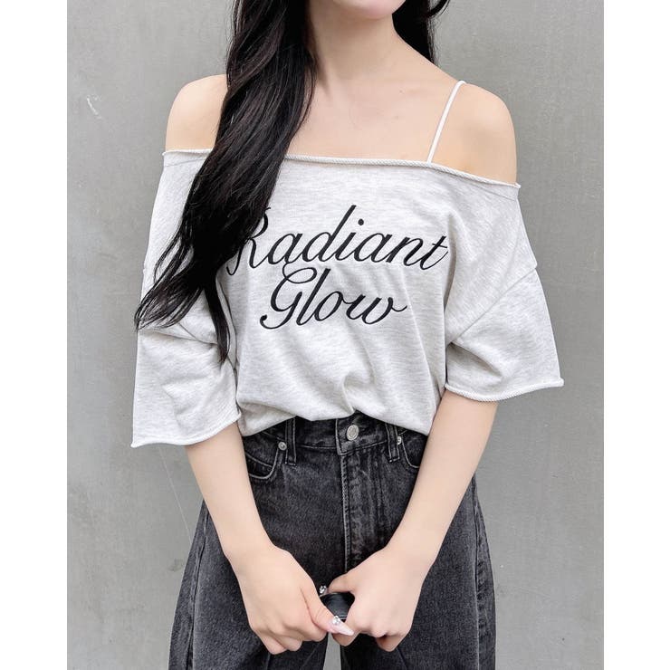 新品La boutique BonBon ミニ裏毛オフショルリボンプルオーバー