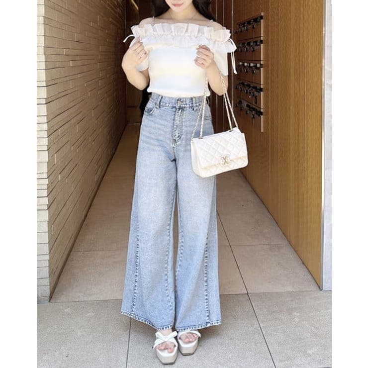 バックポケットレースワイドルーズデニム | INGNI  | 詳細画像8 