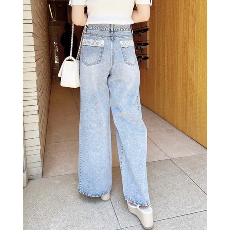 バックポケットレースワイドルーズデニム | INGNI  | 詳細画像7 