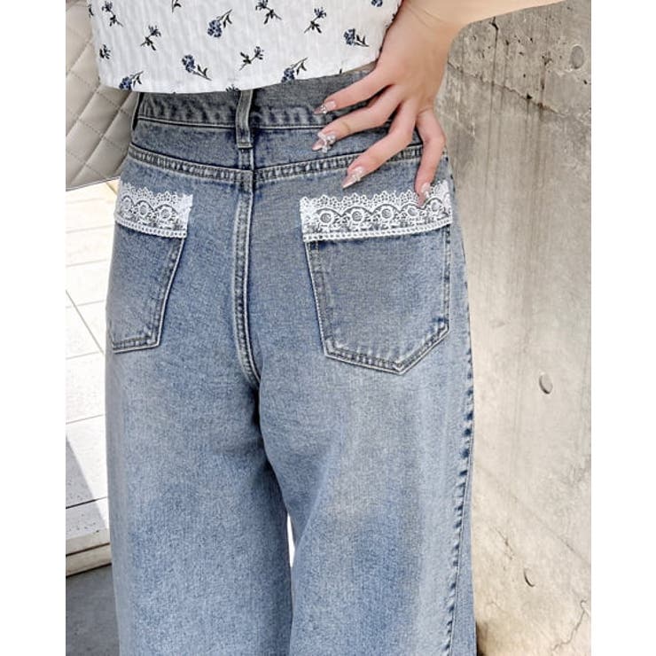 バックポケットレースワイドルーズデニム | INGNI  | 詳細画像5 