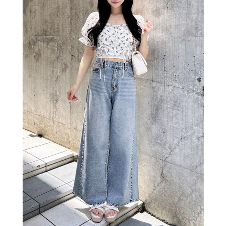 バックポケットレースワイドルーズデニム | INGNI  | 詳細画像3 