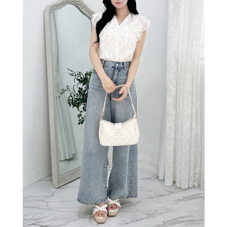 フリルシアーノースリブラウス[品番：INGW0010915]｜INGNI （イング