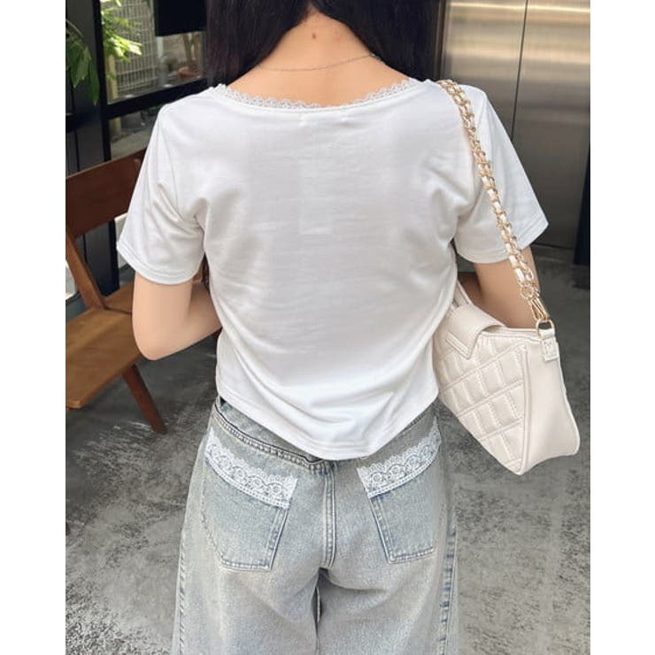 サイドギャザーレース付チェリーロゴトップス | INGNI  | 詳細画像4 