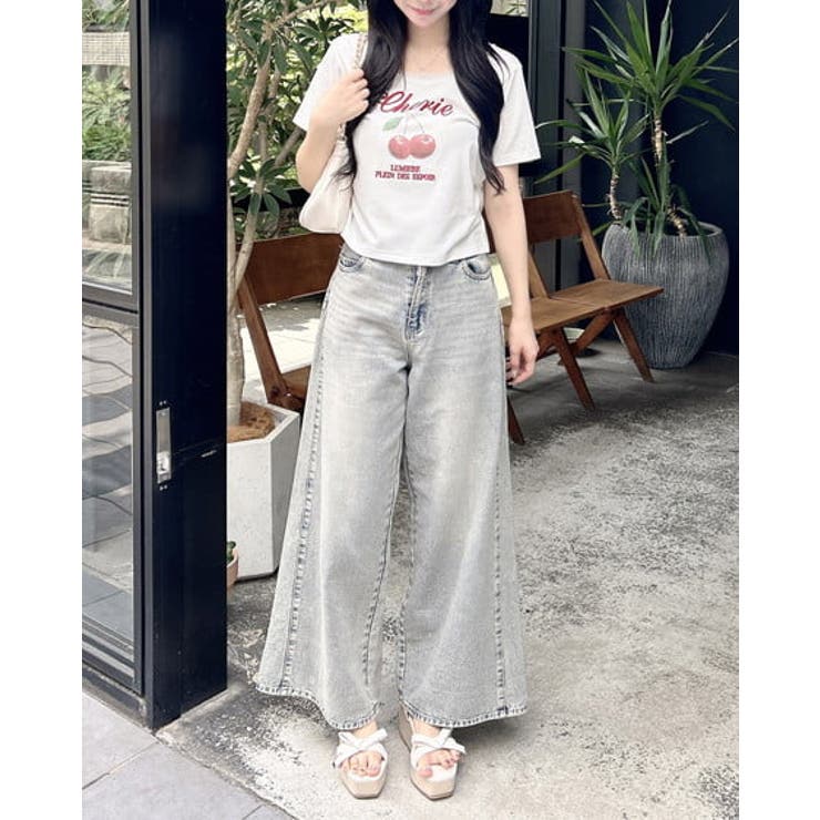 サイドギャザーレース付チェリーロゴトップス | INGNI  | 詳細画像6 