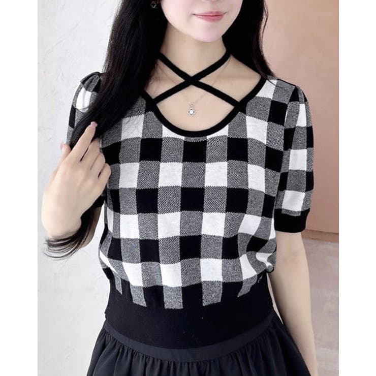 クロスチョーカーチェック柄ニット | INGNI  | 詳細画像7 