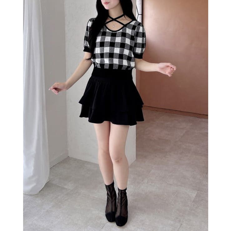 クロスチョーカーチェック柄ニット | INGNI  | 詳細画像4 