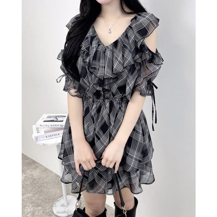 7月値上げします【Black collection】フリルミニワンピース 7月値上げします【Black collection】フリルミニワンピース