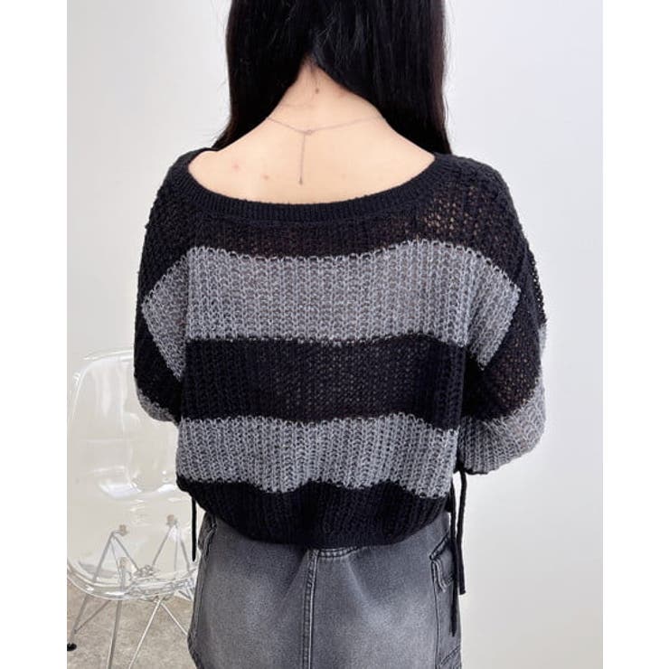 ドロストモヘアボーダーニット[品番：INGW0011044]｜INGNI