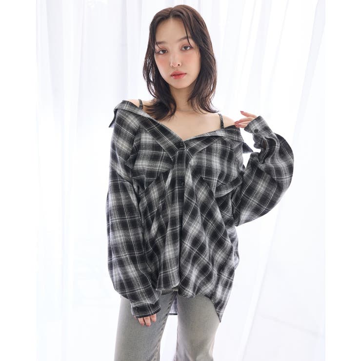 2Wayオフショルチェック柄シャツ | INGNI  | 詳細画像1 
