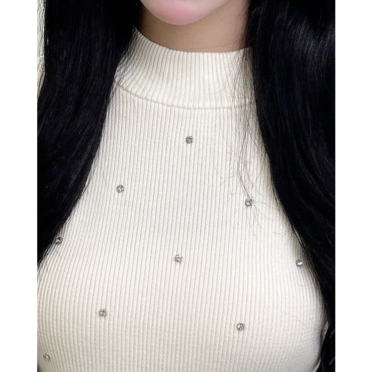 12G ハイネックビジュ付リブニット | INGNI  | 詳細画像10 