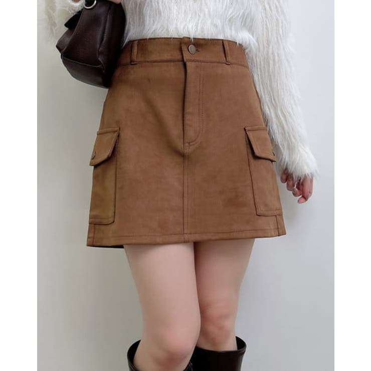 キャメル | スエードカーゴミニスカート | INGNI 