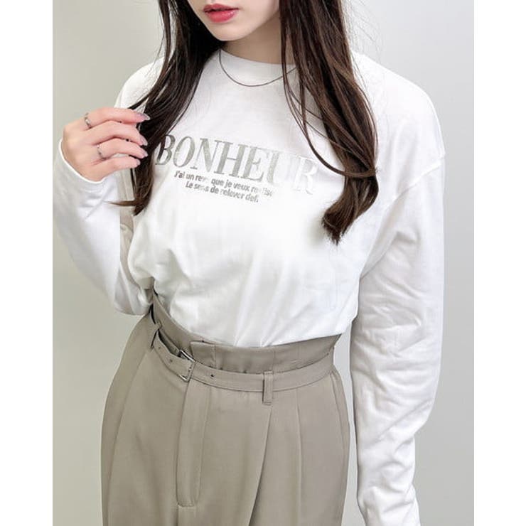 オフホワイト/シルバー | ハクプリントロゴロンT | INGNI 