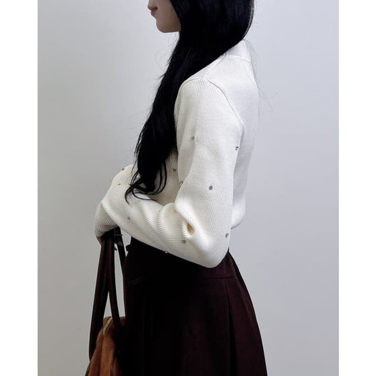 12G ハイネックビジュ付リブニット | INGNI  | 詳細画像9 