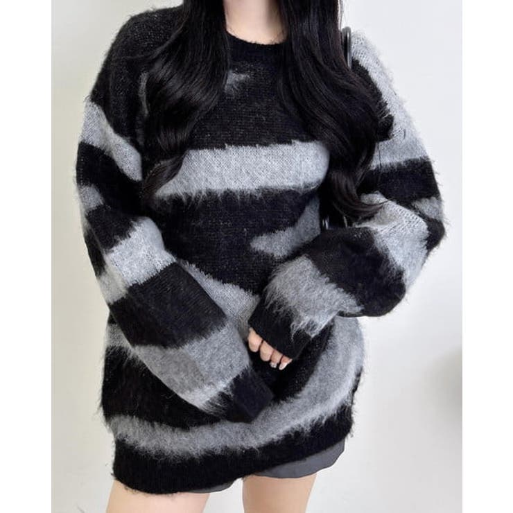 7Gマーブル柄シャギーニット | INGNI  | 詳細画像1 