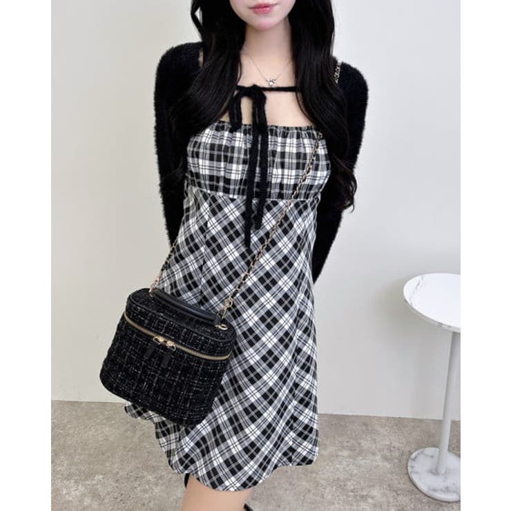 7Gフェザーボレロニット+CK柄ミニキャミワンピ | INGNI  | 詳細画像6 