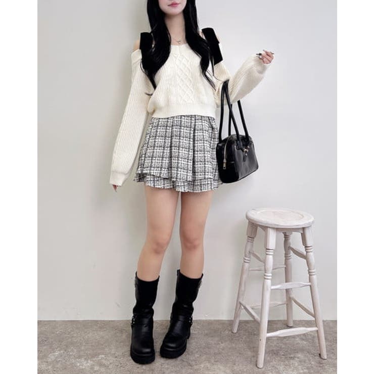 7G 2WAYベロアリボンオフショルケーブルニット | INGNI  | 詳細画像2 