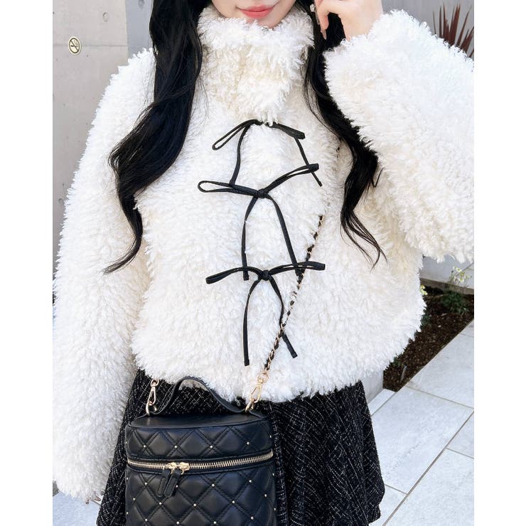 リボン付スタンドボアブルゾン | INGNI  | 詳細画像1 