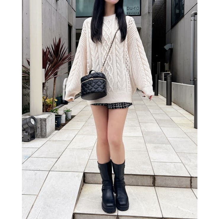 5G Backベロアリボンケーブルチュニックニット | INGNI  | 詳細画像2 