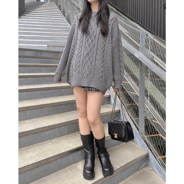 5G Backベロアリボンケーブルチュニックニット | INGNI  | 詳細画像9 