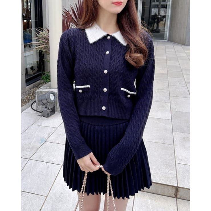 7Gフェザー衿ケーブルニットCD+ニットSK/SET | INGNI  | 詳細画像10 