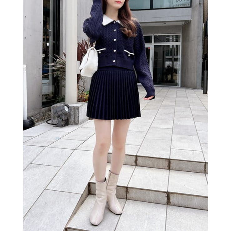 7Gフェザー衿ケーブルニットCD+ニットSK/SET | INGNI  | 詳細画像6 